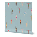 Spoonflower Peel & Stick Wallpaper 3ft x 2ft - Swimming Pool Summer Holiday Swimmers Vacation Aquatic Water Sea Ocean Blue Bathing Suit Custom Removable Wallpaper