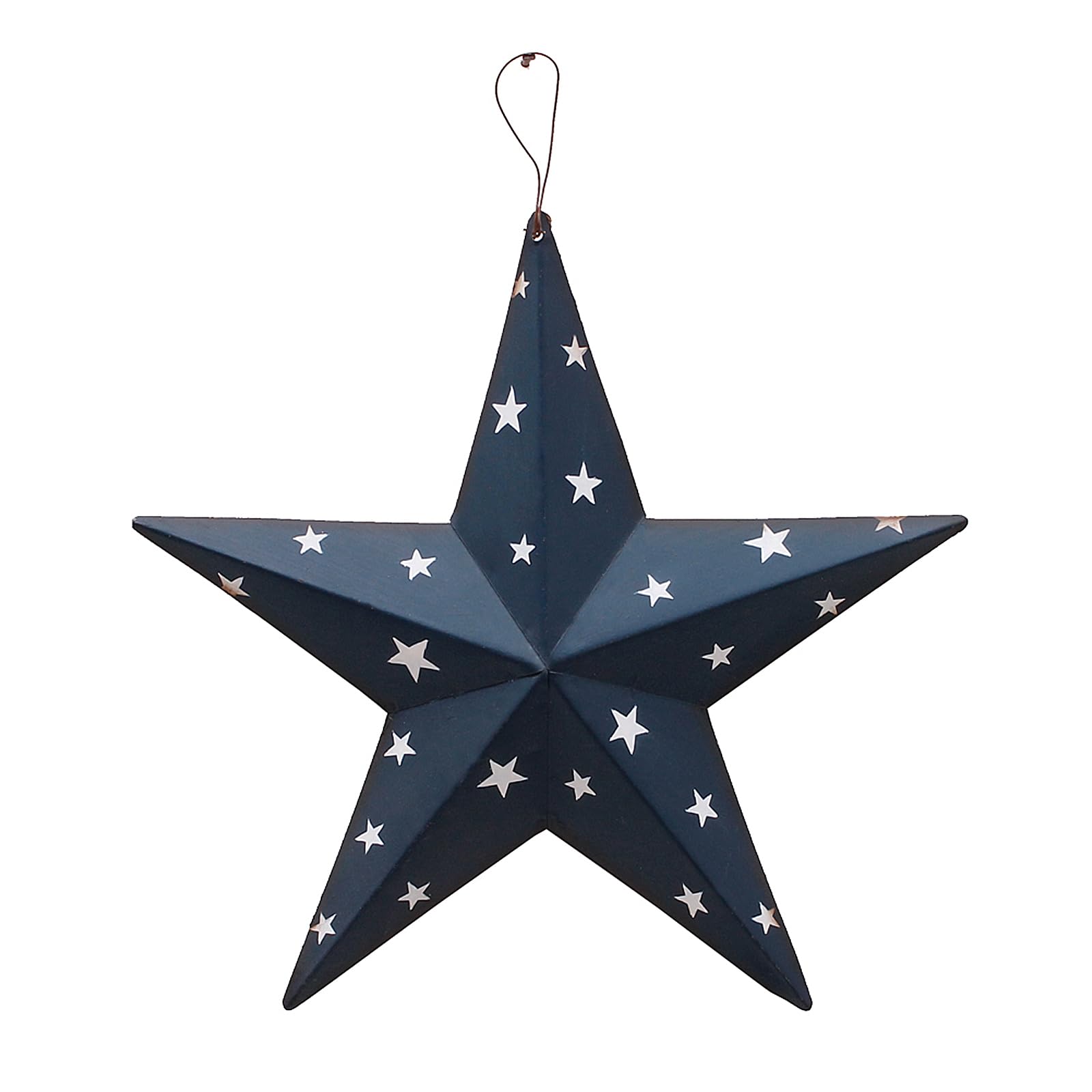 Patriotic Metal Barn Star Hanging Wall Decor 3D Dimensional Star Barn Outdoor Indoor for 4th of July Election Veterans Day Decoration