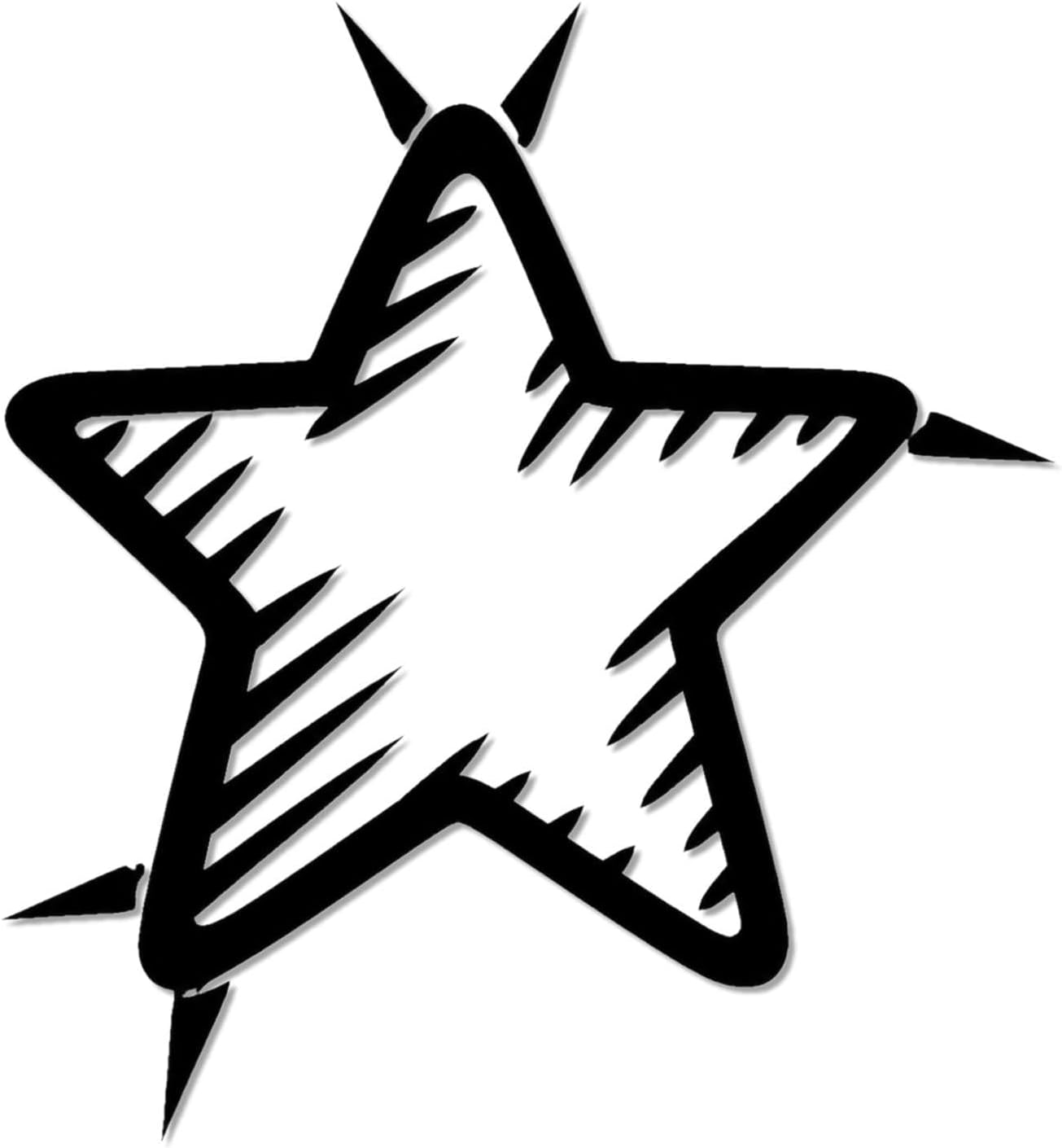 Star Doodle Metal Wall Art WallArt Decor Metal Outdoor Decor Metal Signs Funky Quirky Minimalist Aesthetic Wall Sculpture Cute Trendy Home Decoration for Living Room Bedroom Dorm Room (BLACK,20inch)