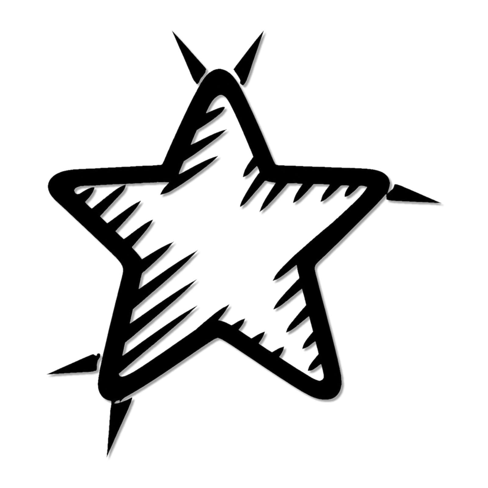 Star Doodle Metal Wall Art WallArt Decor Metal Outdoor Decor Metal Signs Funky Quirky Minimalist Aesthetic Wall Sculpture Cute Trendy Home Decoration for Living Room Bedroom Dorm Room (BLACK,20inch)
