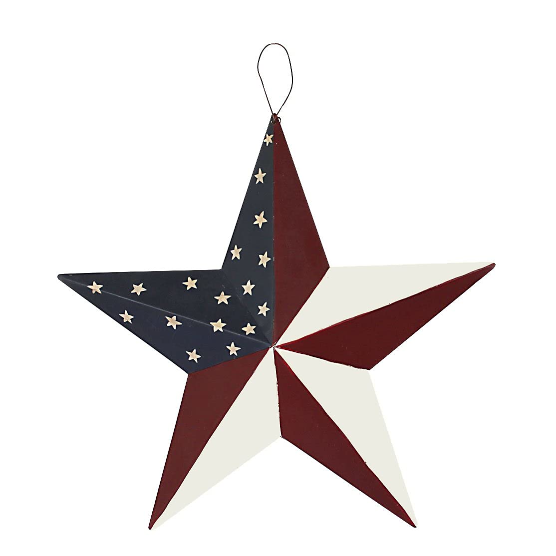 American Barn Star, Metal Patriotic Old Glory Americana Flag Barn Star Wall Decor for July of 4th Independence Day (L-Stars)