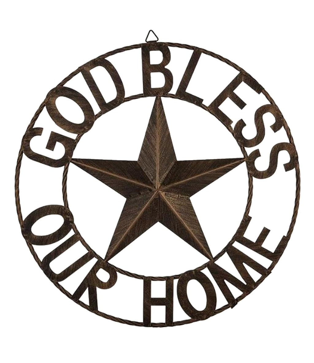 Ontrip 24" Metal Barn Star Wall Decor, Rustic Western Lone Star Metal Wall Art, Powder-Coated Iron, Indoor/Outdoor Porch Patio Fence Fireplace Farmhouse Decor, Housewarming Gift