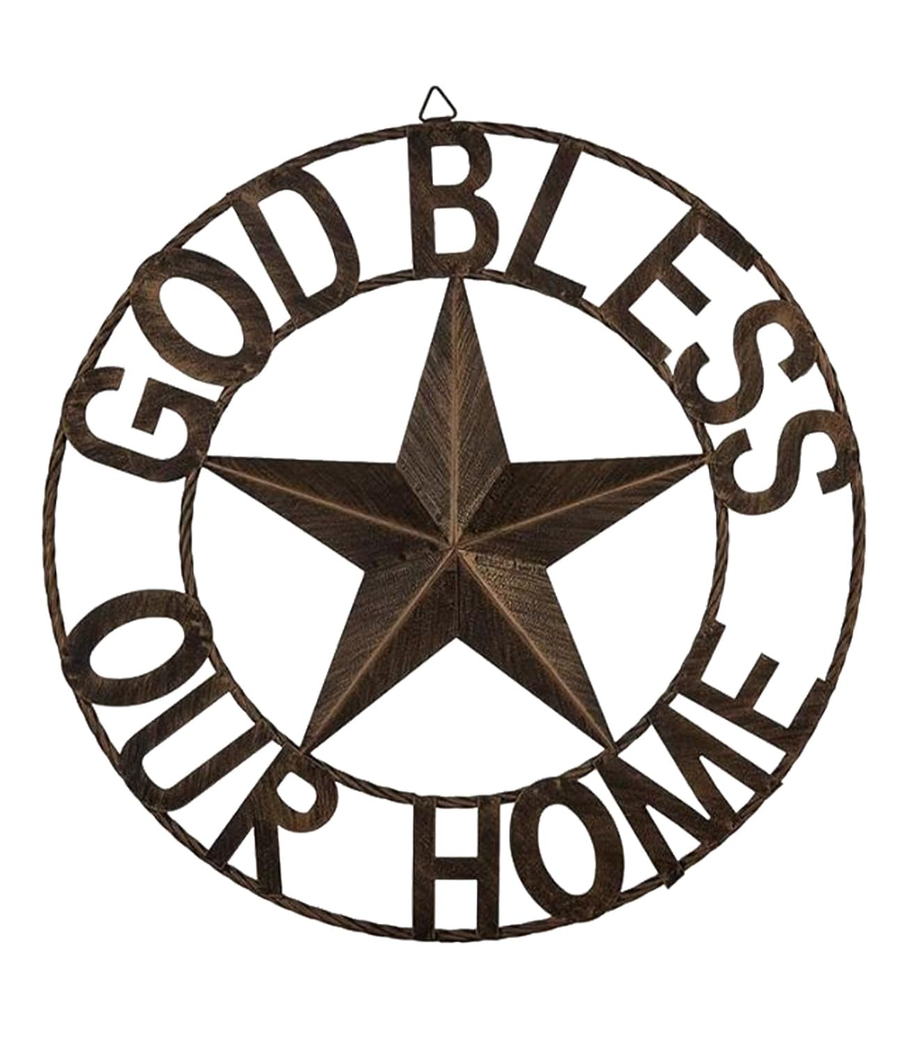 Ontrip 24" Metal Barn Star Wall Decor, Rustic Western Lone Star Metal Wall Art, Powder-Coated Iron, Indoor/Outdoor Porch Patio Fence Fireplace Farmhouse Decor, Housewarming Gift