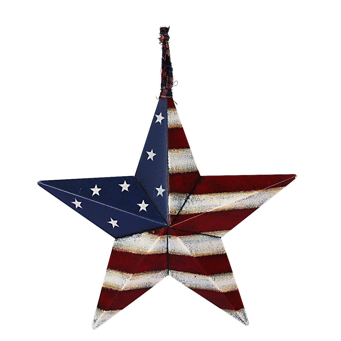 American Barn Star, Metal Patriotic Old Glory Americana Flag Barn Star Wall Decor for July of 4th Independence Day (L-Stars)