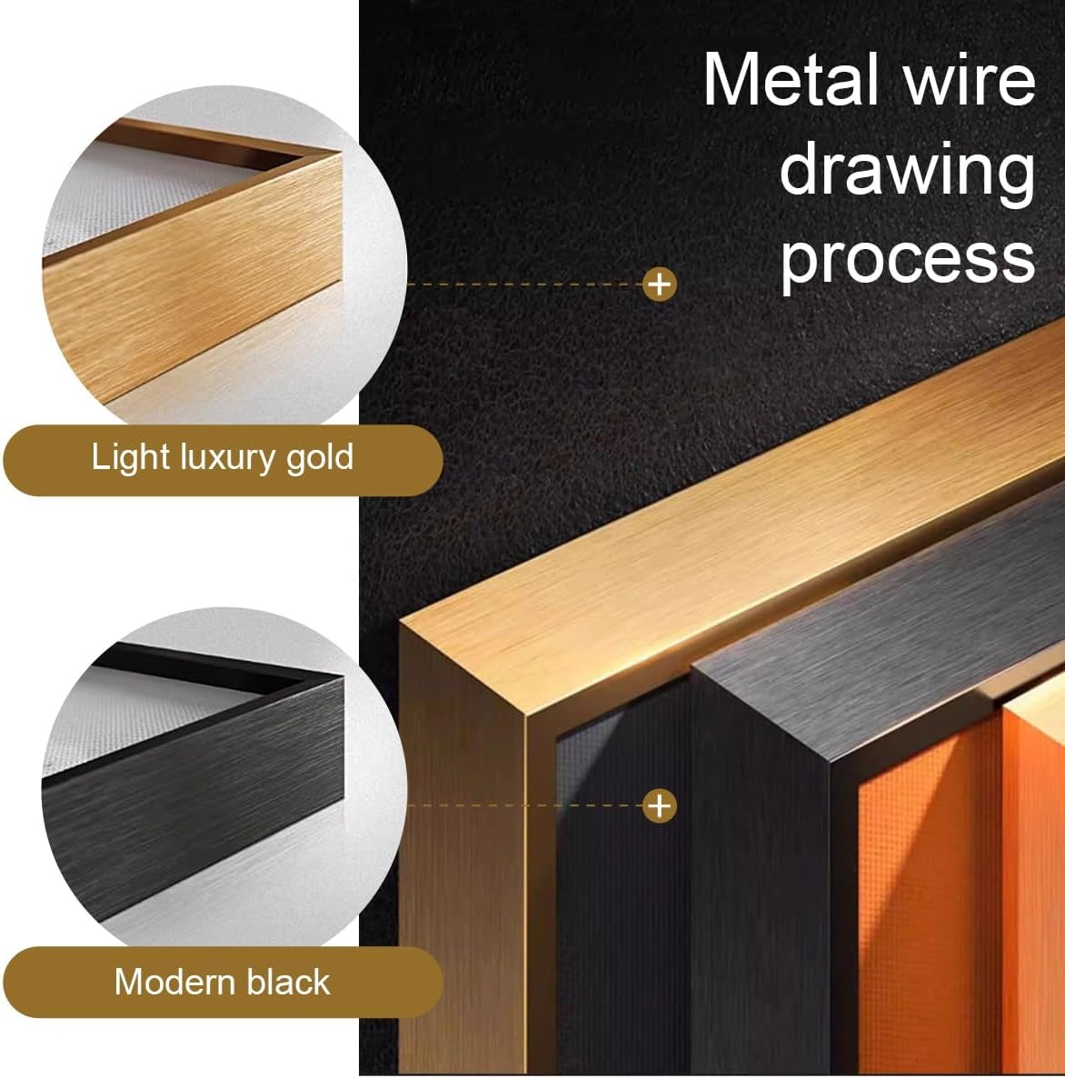3D Led Wall Art Painting, 3D Wall Art Decor Stone Landscape Mural, Modern Luxury Decorative, for Living Room Bedroom Entrance Office Decor(Black Frame,35.4 * 70.9in)