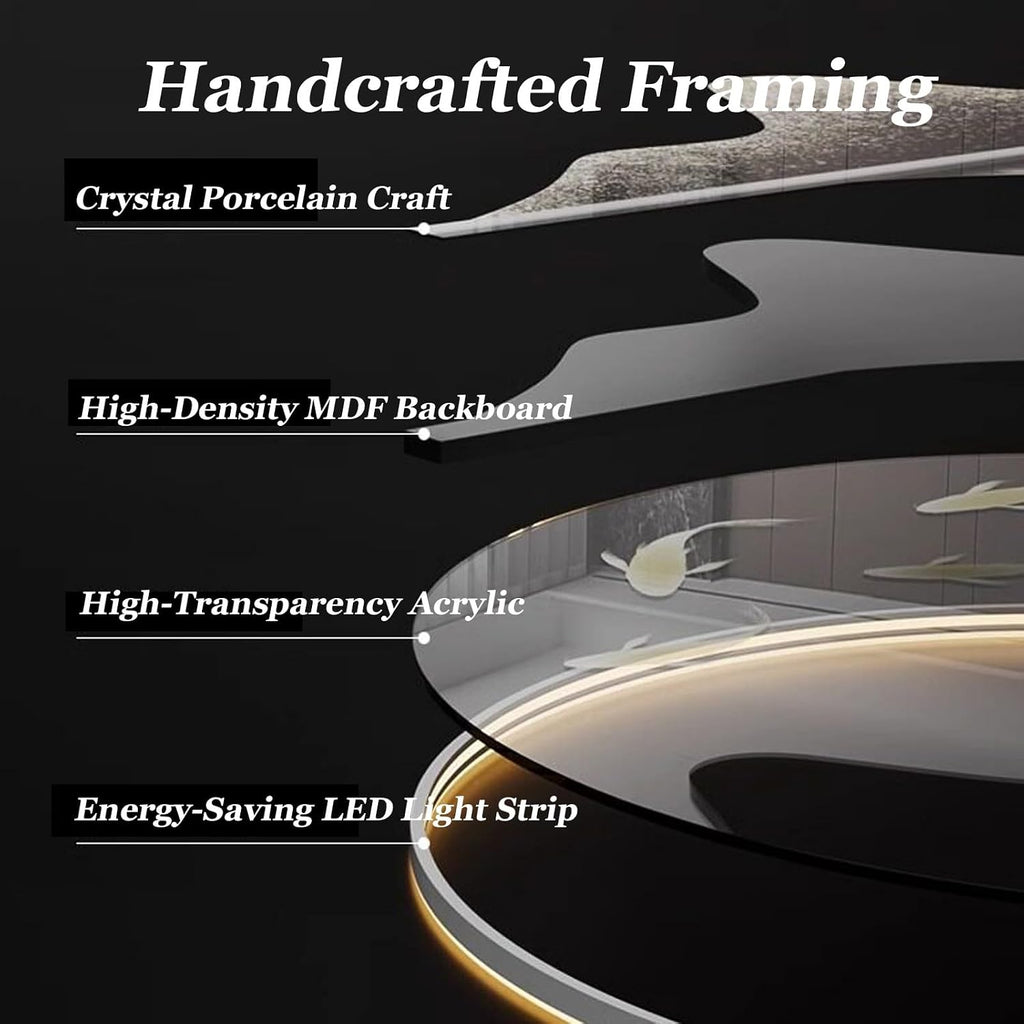 3D Decorative Wall Clock Hanging Painting Modern Art,Creative Wall Clocks Painting with LED Light,Silent Clock,Plug-in,for Living Room,Dining Room,Background Wall Decor(Gold,19.7 * 39.4in)