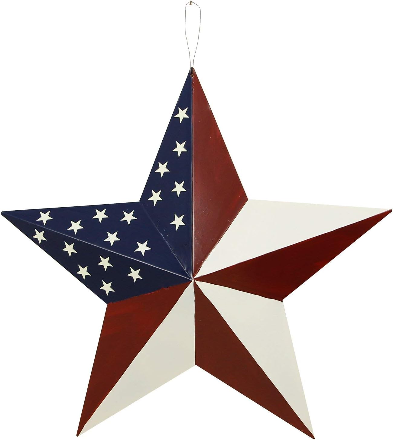 American Barn Star, Metal Patriotic Old Glory Americana Flag Barn Star Wall Decor for July of 4th Independence Day (L-Stars)