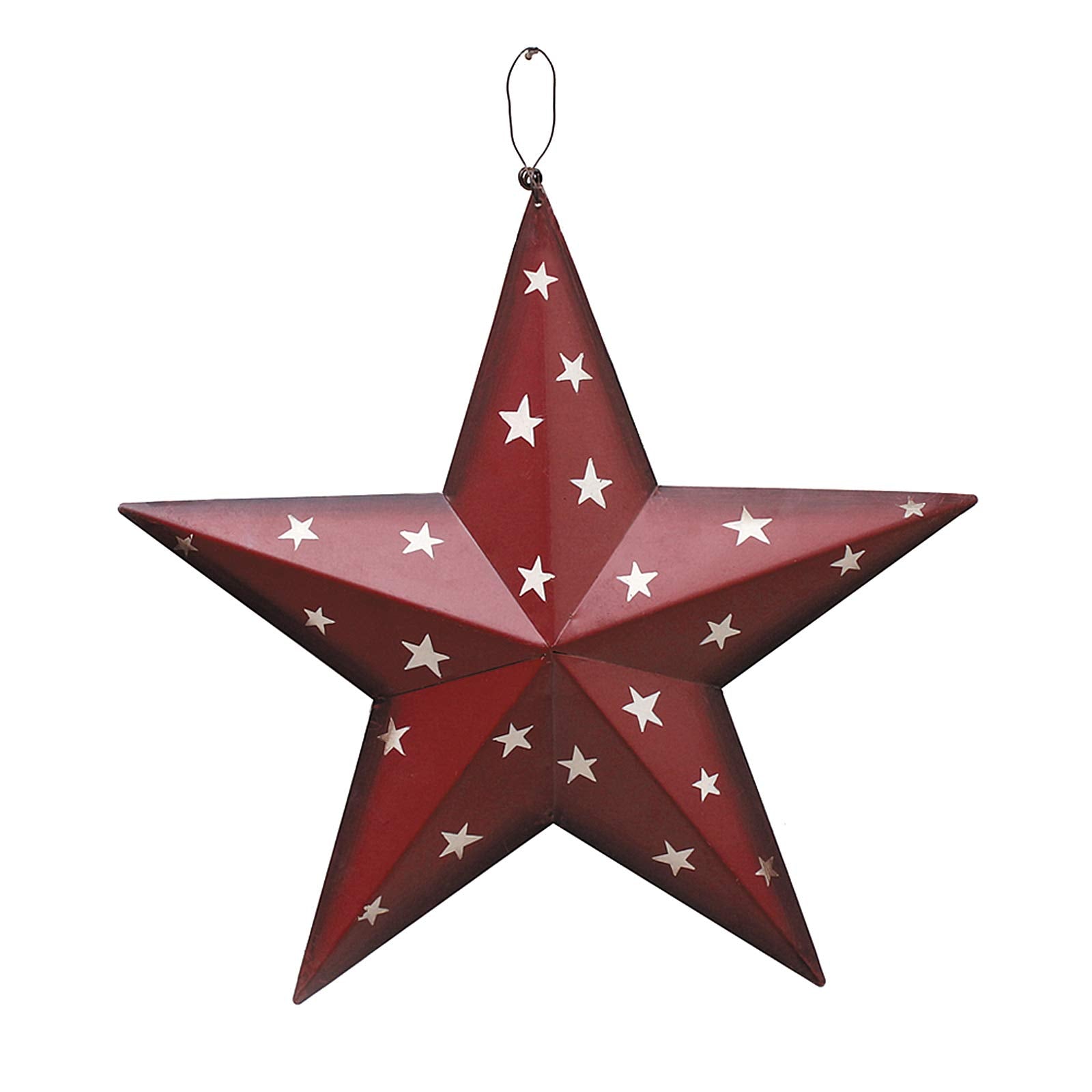 Patriotic Metal Barn Star Hanging Wall Decor 3D Dimensional Star Barn Outdoor Indoor for 4th of July Election Veterans Day Decoration