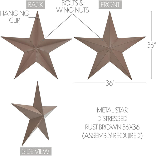 36x36 Distressed Metal Star Patriotic Wall Art Rustic Farmhouse Ornament