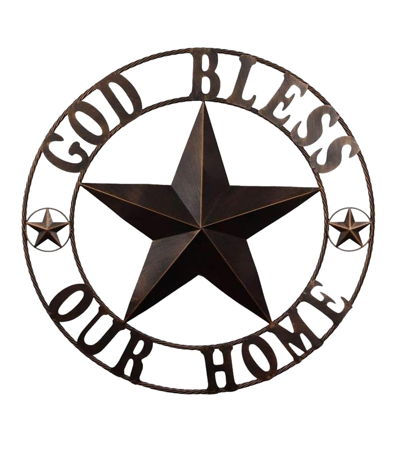 Ontrip 24" Metal Barn Star Wall Decor, Rustic Western Lone Star Metal Wall Art, Powder-Coated Iron, Indoor/Outdoor Porch Patio Fence Fireplace Farmhouse Decor, Housewarming Gift