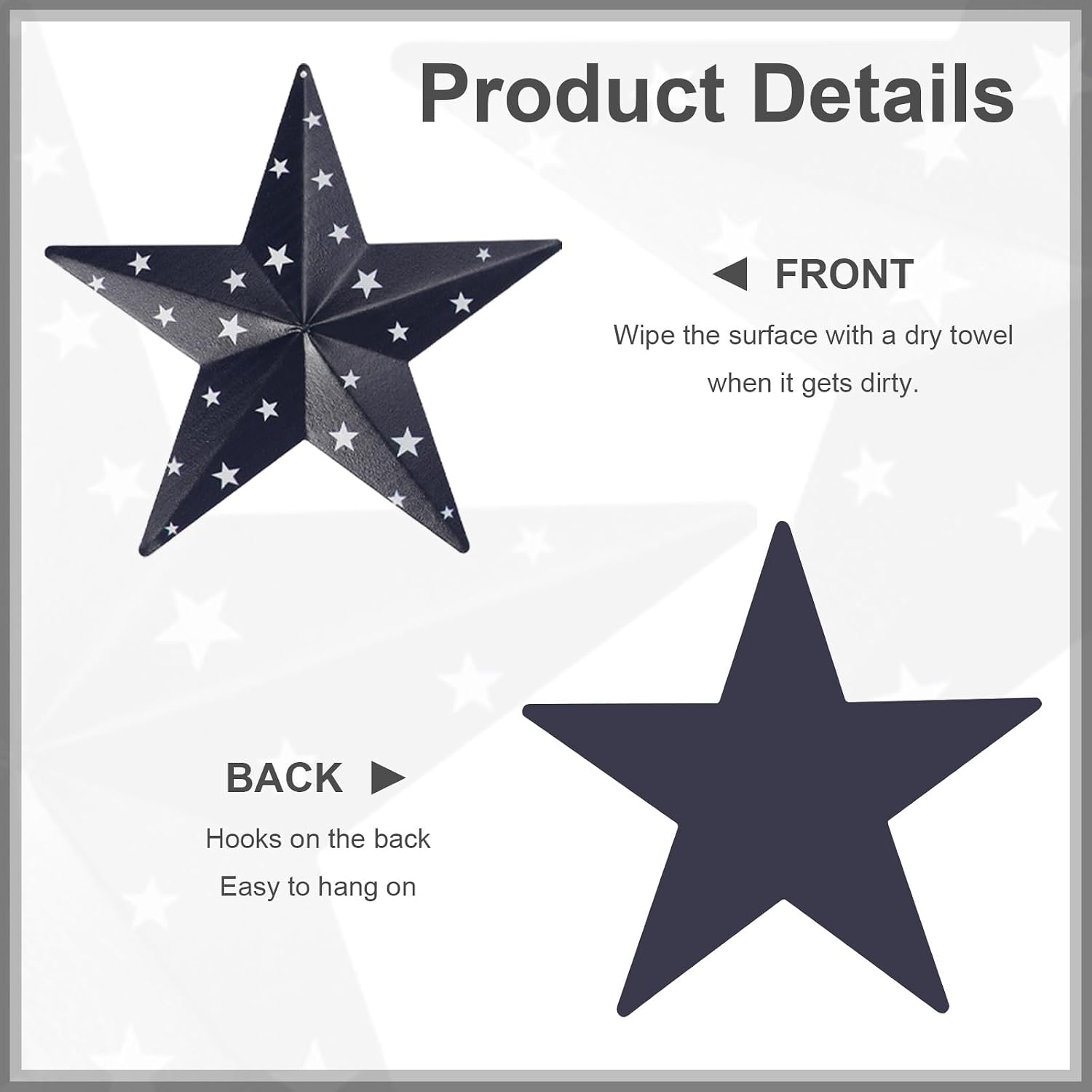 Hotop 9 Pcs 4/8/12 Inch Metal Barn Stars Wall Decor Rustic Vintage Western Farmhouse Decoration Hanging Iron Star Art for Crafts Home Independence Day Indoor Outdoor (Red Blue White,Bright)