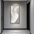 Large Framed Modern Abstract Vertical Wall Art for Living Room, Black Grey Prints Paintings Artwork for Walls, Silver Gray Luxury Pictures for Hallway Entryway Foyer Stair Office Wall Decor 30x60 Inch