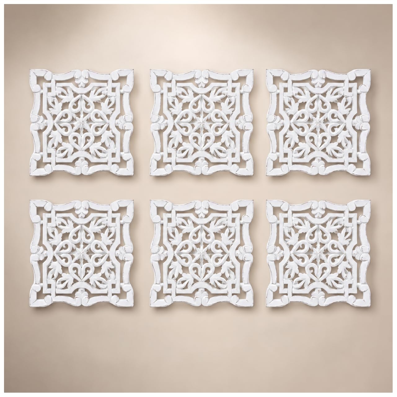 Wood Wall Art -Wall Panels in Handcrafted Carved Wood For Livingroom Bedroom,Dining room,Elegant Decorative Wall Art for Home & Office 8x16" Set of 2 Burnt Brown_Tree Leaf Designs