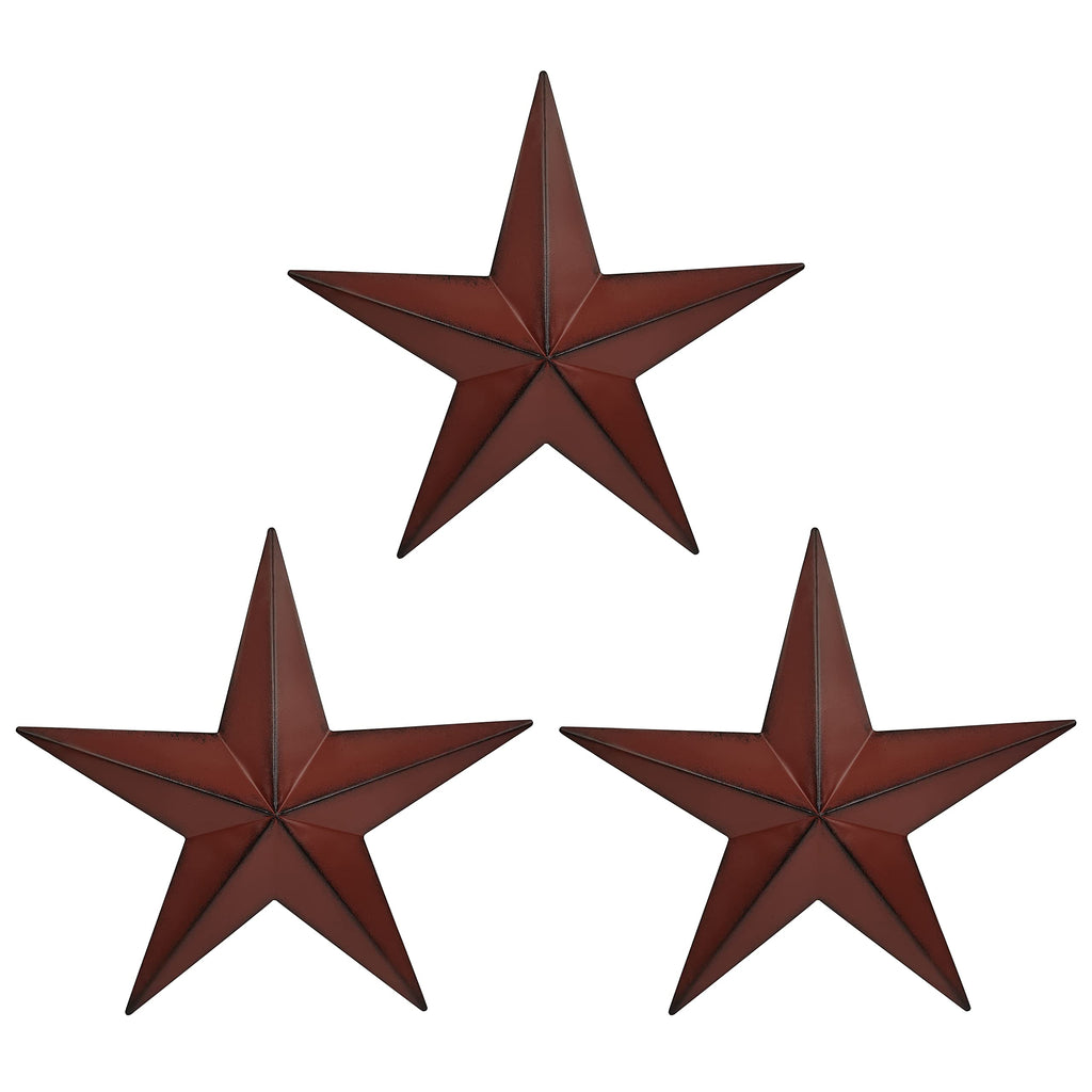 JoyEvy 24" Rustic Metal Barn Star Wall Decor-Handmade Red Barn Stars Indoor or Outdoor Decoration,Star for Outside Texas Stars Art Vintage Western Country Home Farmhouse Wall art Décor.