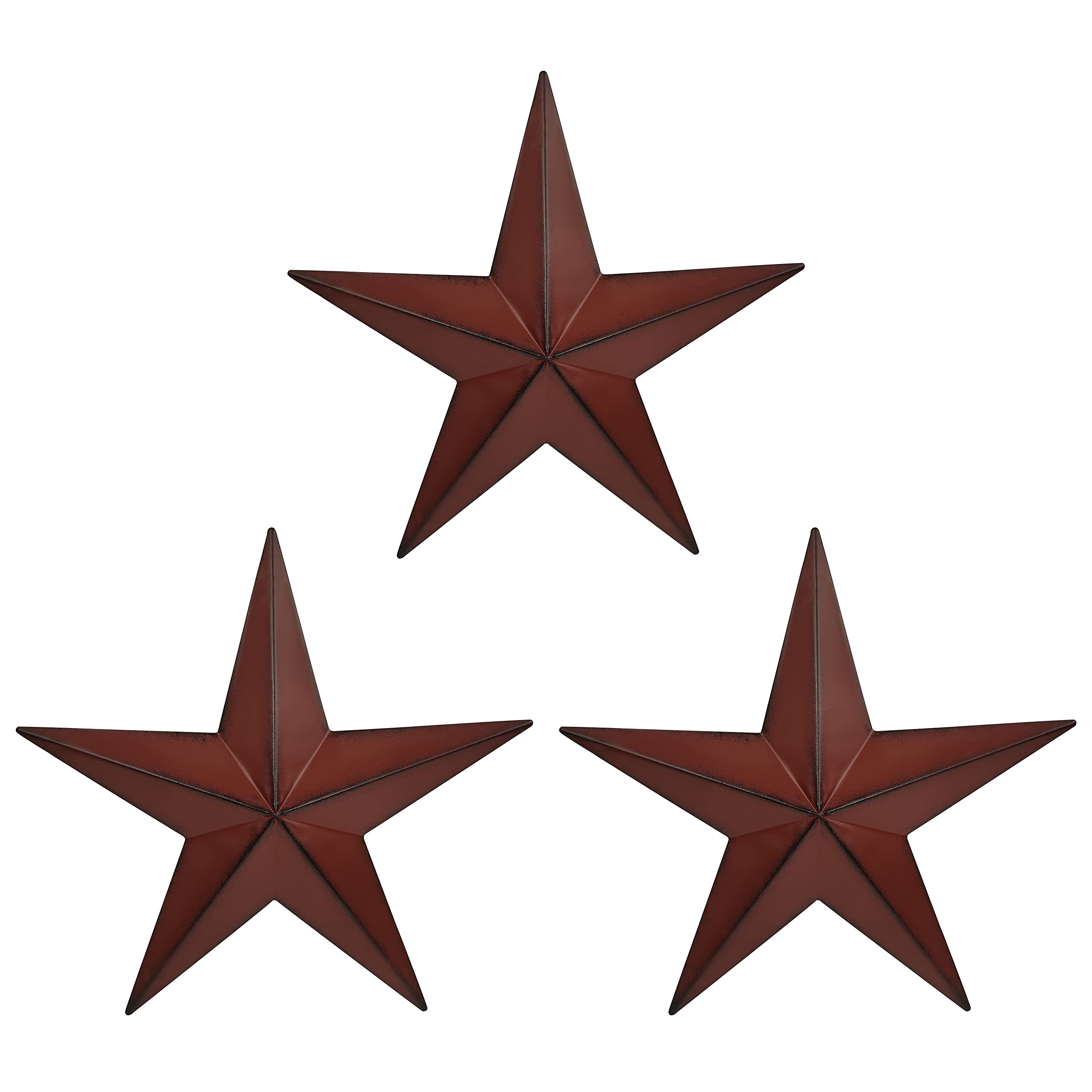 JoyEvy 24" Rustic Metal Barn Star Wall Decor-Handmade Red Barn Stars Indoor or Outdoor Decoration,Star for Outside Texas Stars Art Vintage Western Country Home Farmhouse Wall art Décor.