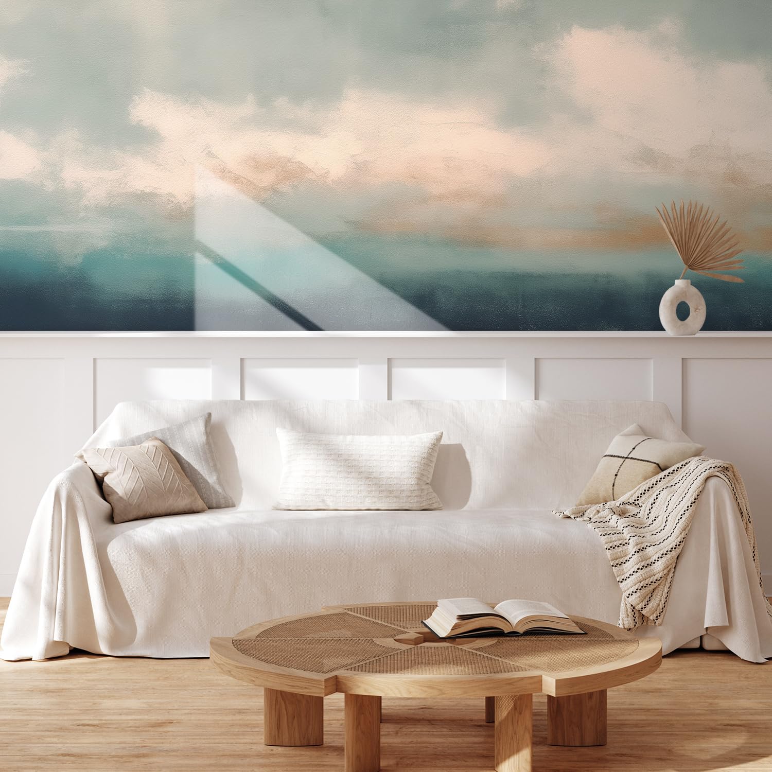 MUDECOR Wall Mural Vintage Countryside Village Illustrations Removable Self-Adhesive Wallpaper Wall Decoration for Bedroom Living Room - 48"x72"