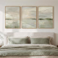 Large Framed Modern Elegant Abstract Wall Art for Living Room, 3 Piece Contemporary Blue and Gold Bright Prints Paintings Artwork for Walls, Luxury Pictures for Hallway Home Office Wall Decor 24x36 In