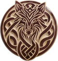 Wooden Wolf Carving – Black Cherry Pinewood Wall & Table Art Décor (11 in x 11 in)
