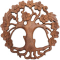 NOVICA Artisan Handmade Wood Relief Panel Circular Treethemed Suar from Bali Brown Indonesia Wall Decor Panels Nature Floral Balinese Traditional Carvings [11.75in L x 11.75in W x 0.8in D] ' Tree of