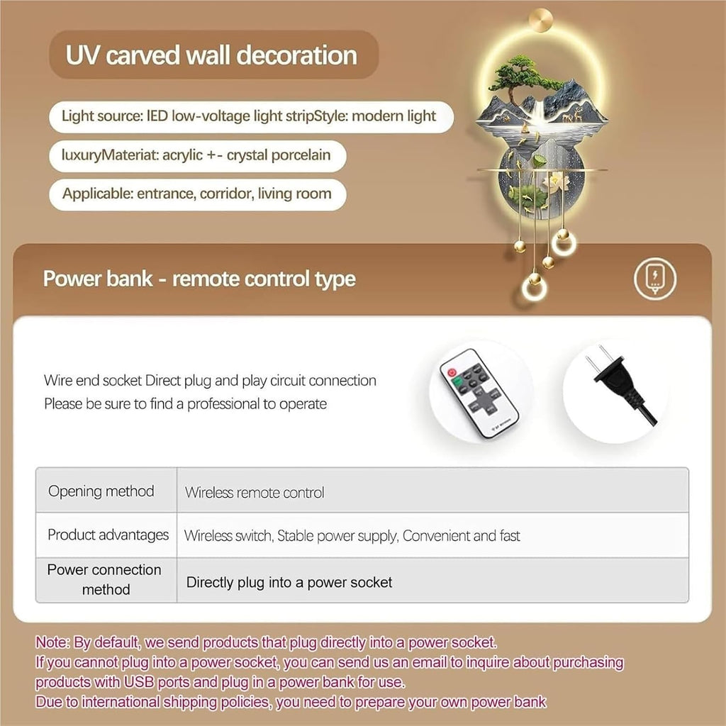 Large LED Wall Art For Living Room 3D,with Plug-in & Remote Control,Modern Luxury Crystal Porcelain Wall Decor， For Living Room, Bedroom, Office & Entryway(C,150 * 50cm)