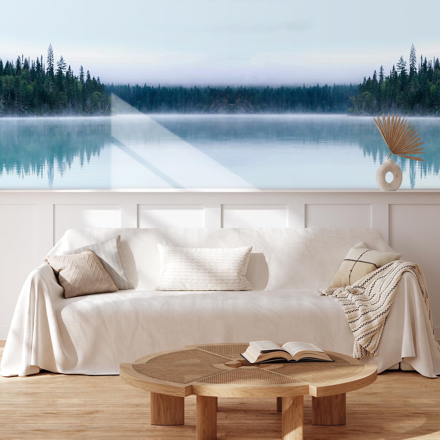 MUDECOR Wall Mural Vintage Countryside Village Illustrations Removable Self-Adhesive Wallpaper Wall Decoration for Bedroom Living Room - 48"x72"