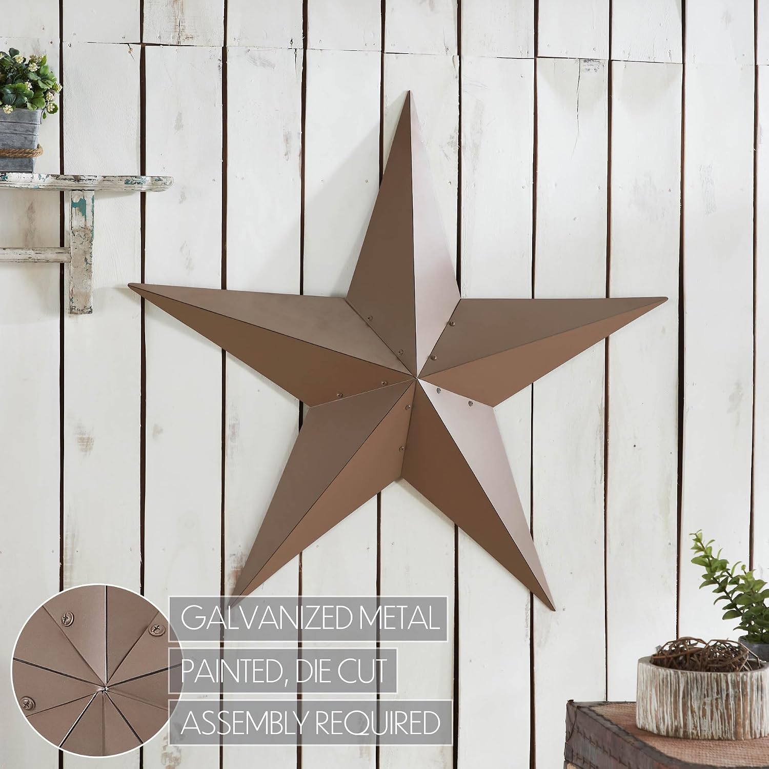 36x36 Distressed Metal Star Patriotic Wall Art Rustic Farmhouse Ornament