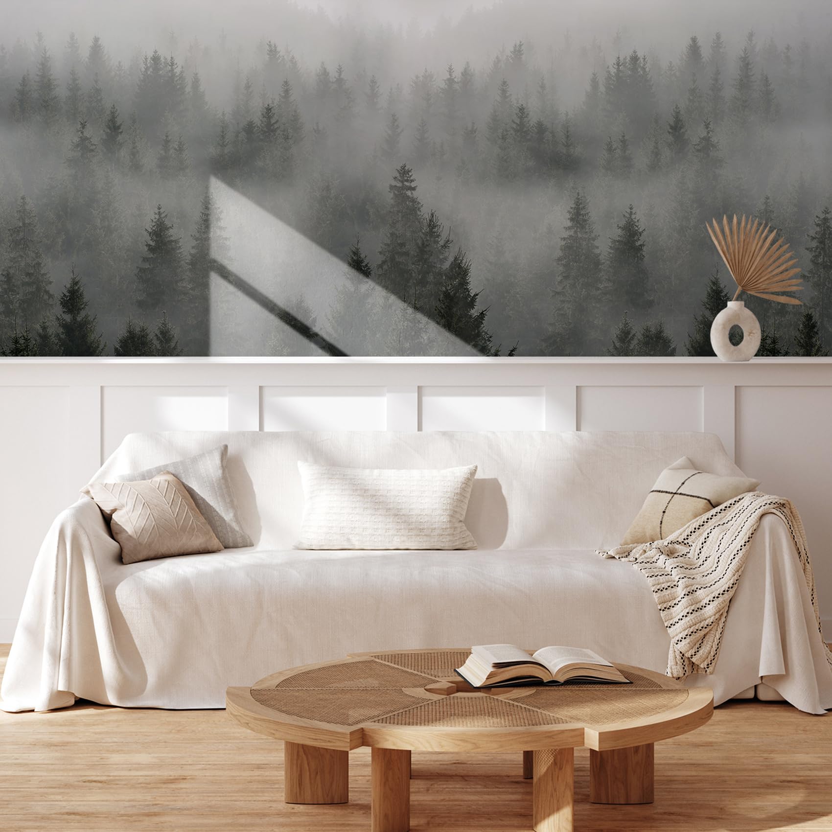 MUDECOR Wall Mural Vintage Countryside Village Illustrations Removable Self-Adhesive Wallpaper Wall Decoration for Bedroom Living Room - 48"x72"