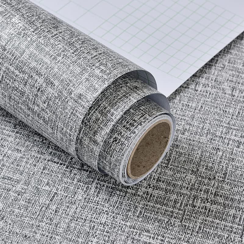 Yancorp 24"x394"/32.8' Textured Fabric Peel and Stick Wallpaper - Faux Grasscloth, Self-Adhesive, Linen, Removable for Cabinets - Khaki