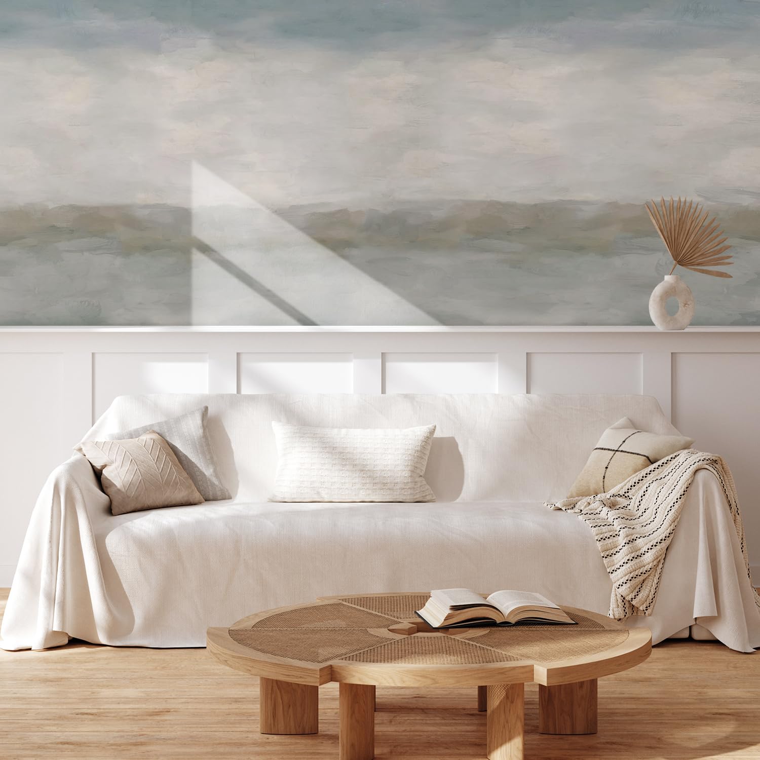 MUDECOR Wall Mural Vintage Countryside Village Illustrations Removable Self-Adhesive Wallpaper Wall Decoration for Bedroom Living Room - 48"x72"