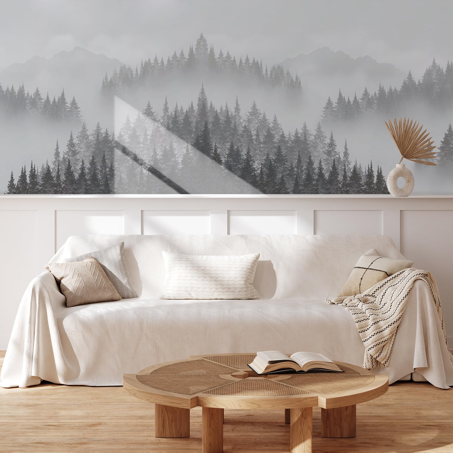 MUDECOR Wall Mural Vintage Countryside Village Illustrations Removable Self-Adhesive Wallpaper Wall Decoration for Bedroom Living Room - 48"x72"