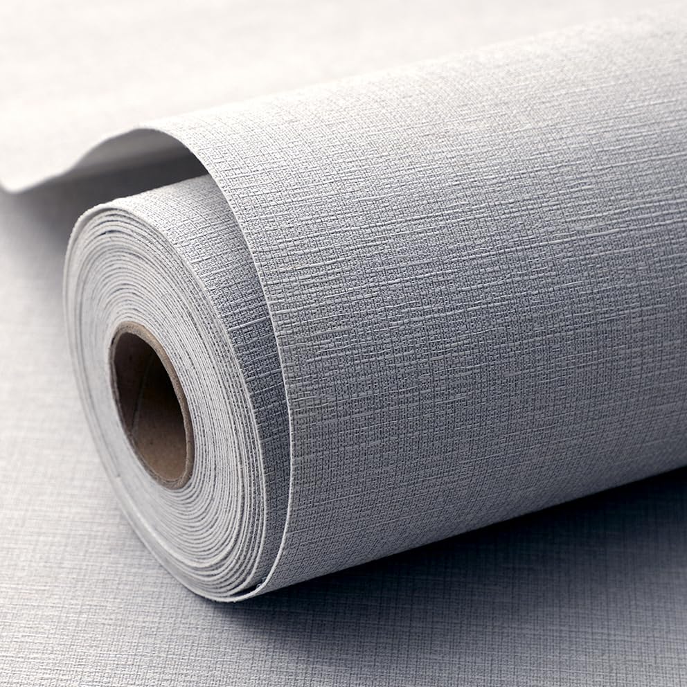 Light Brown Woven Fabric Peel and Stick Wallpaper Subtle Linen Texture Grasscloth Washable Thick Self-Adhesive Contact Paper Removable (16.5"x236.2") S83