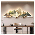 Large LED Wall Art For Living Room 3D,with Plug-in & Remote Control,Modern Luxury Crystal Porcelain Wall Decor， For Living Room, Bedroom, Office & Entryway(C,150 * 50cm)