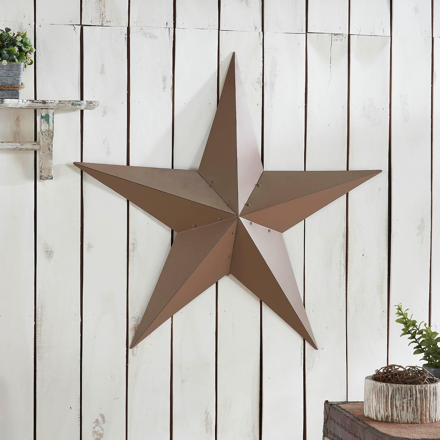 36x36 Distressed Metal Star Patriotic Wall Art Rustic Farmhouse Ornament