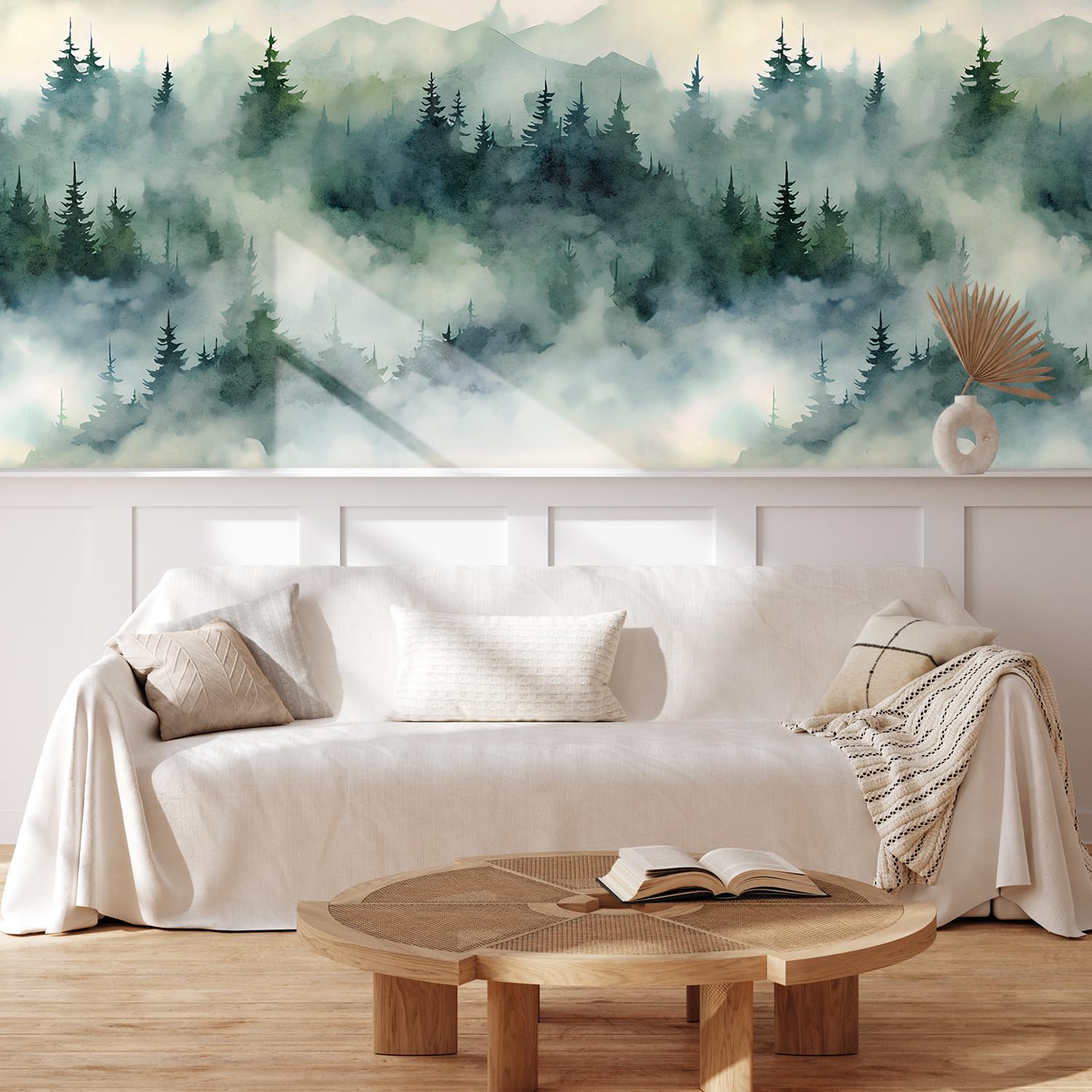 MUDECOR Wall Mural Vintage Countryside Village Illustrations Removable Self-Adhesive Wallpaper Wall Decoration for Bedroom Living Room - 48"x72"