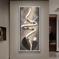Metal Framed Wall Art, 3D Led Wall Art Painting, Luxury 3D Wall Decor, Large Modern Abstract Vertical Living Room Wall Decor, for Living Room Bedroom Hallway(E,60 * 120cm/23.6 * 47.2in)