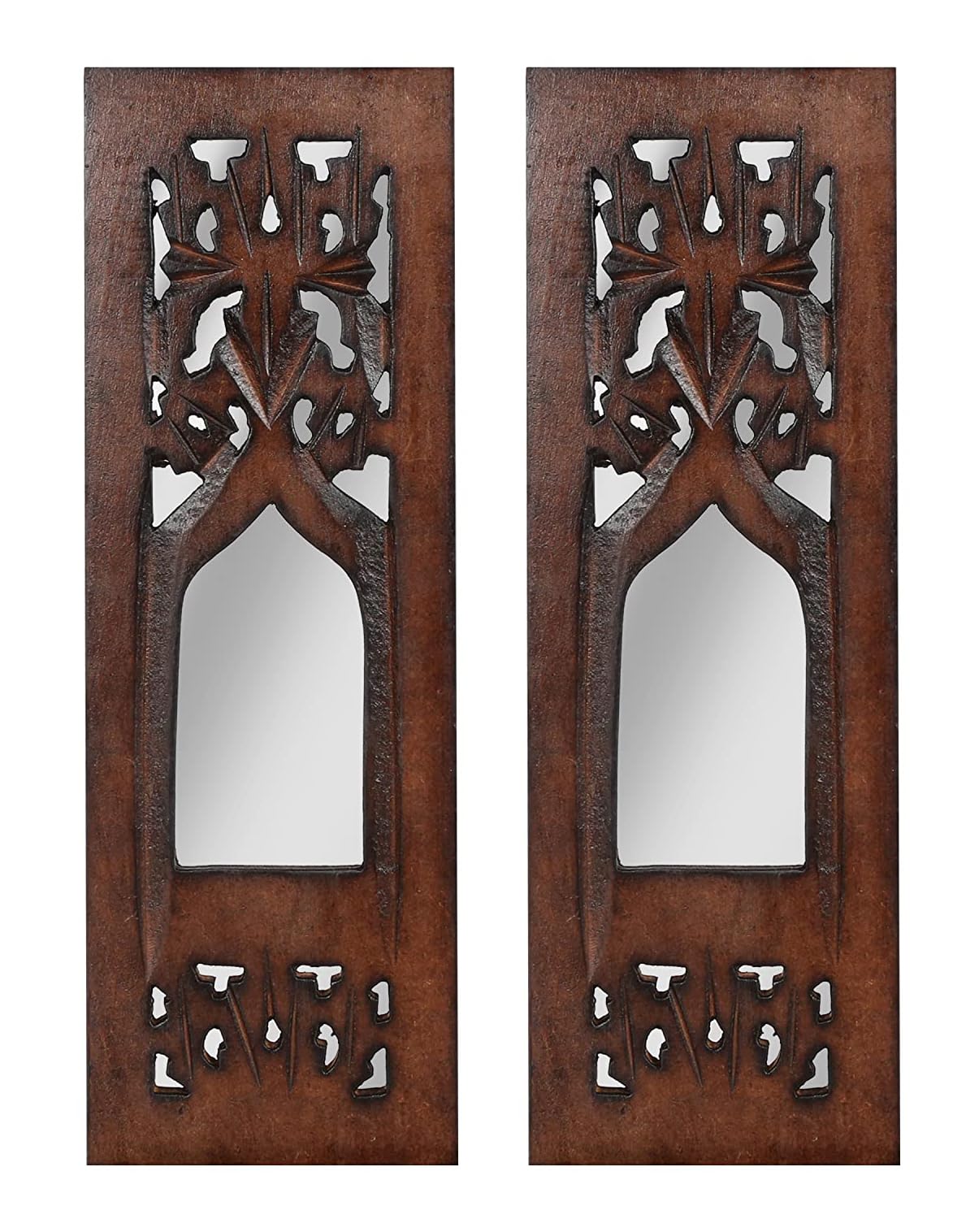 The Wooden Town Wall Hanging Plaques - Wall Plaque Wall Décor Plaques Set of 3-36 x 12 Inch - Burnt, Elegant Sculpture Wall Décor Panel to Enhance the Décor of Your Room or Office