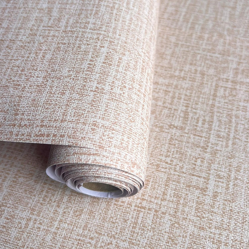 Yancorp 24"x394"/32.8' Textured Fabric Peel and Stick Wallpaper - Faux Grasscloth, Self-Adhesive, Linen, Removable for Cabinets - Khaki