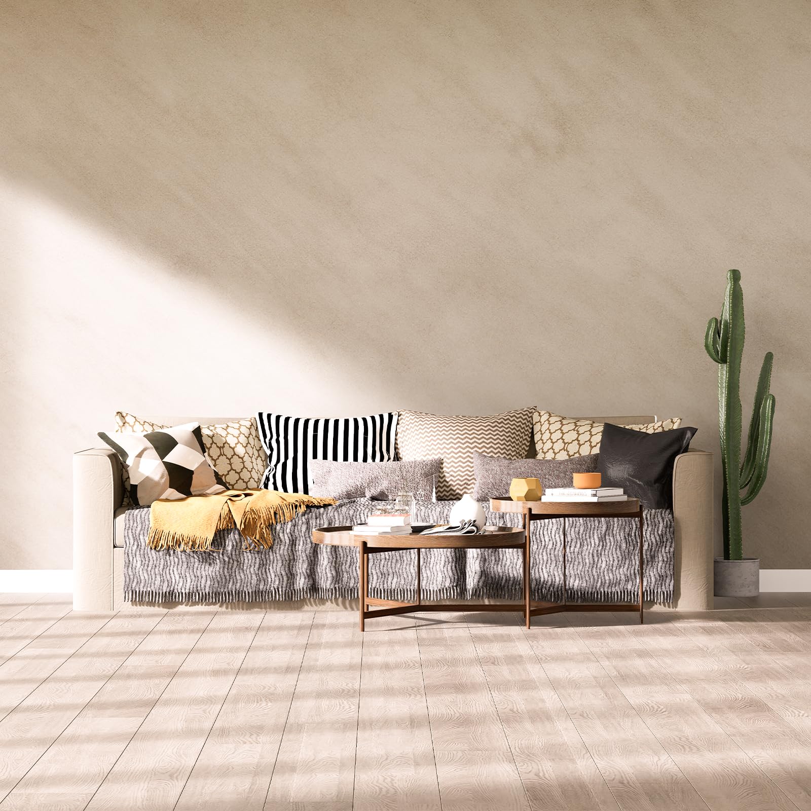 Bumoo Beige Limewash Peel and Stick Wallpaper 16" x 354"Concrete Cream and Ivory Contact Paper Self Adhesive Waterproof Matte Granite Wall Covering Vinyl Removable for Living Room Kitchen Bathroom Gym