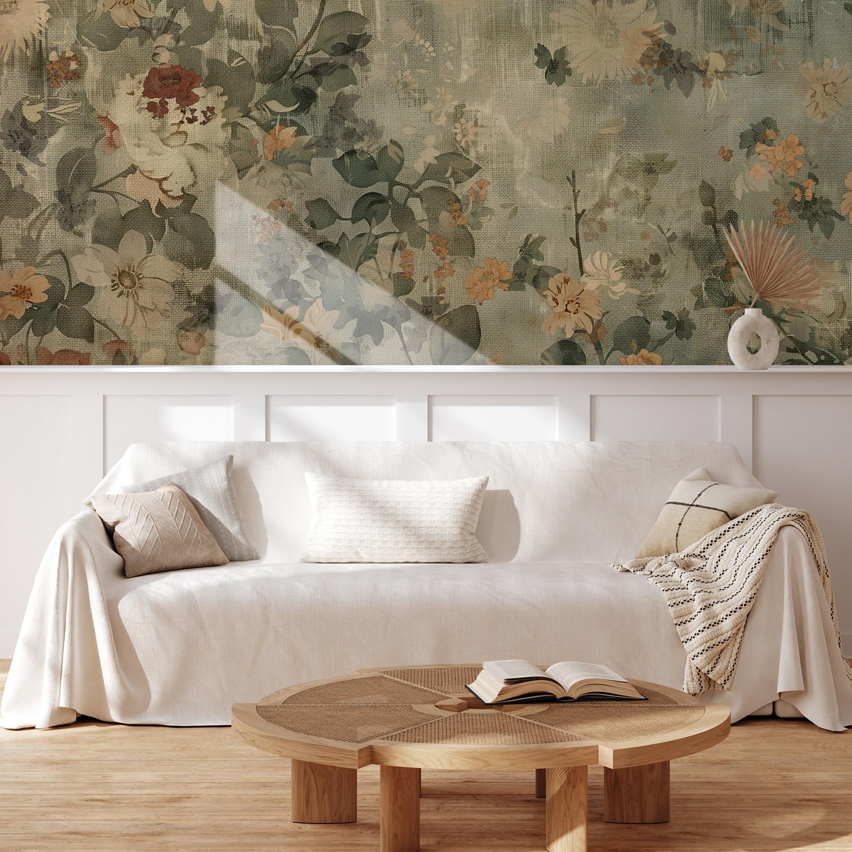 MUDECOR Wall Mural Vintage Countryside Village Illustrations Removable Self-Adhesive Wallpaper Wall Decoration for Bedroom Living Room - 48"x72"