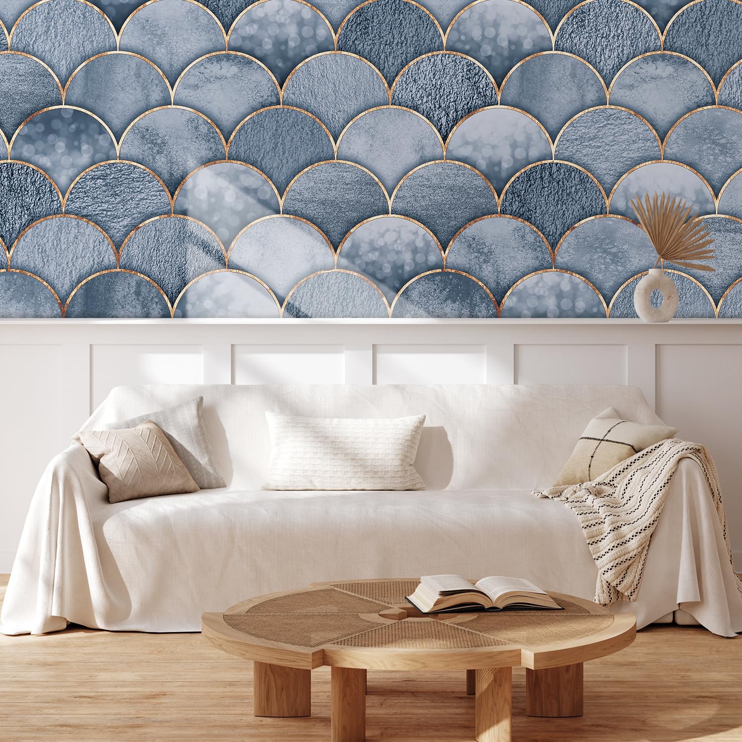 MUDECOR Wall Mural Vintage Countryside Village Illustrations Removable Self-Adhesive Wallpaper Wall Decoration for Bedroom Living Room - 48"x72"