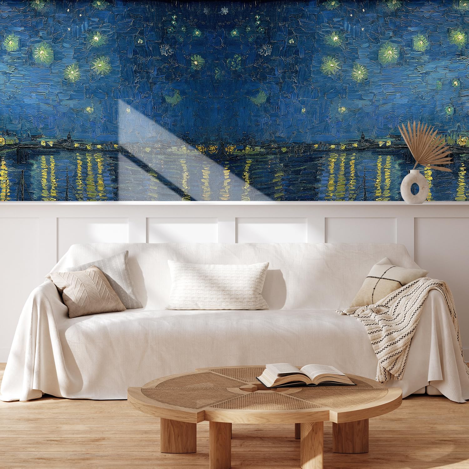MUDECOR Wall Mural Vintage Countryside Village Illustrations Removable Self-Adhesive Wallpaper Wall Decoration for Bedroom Living Room - 48"x72"