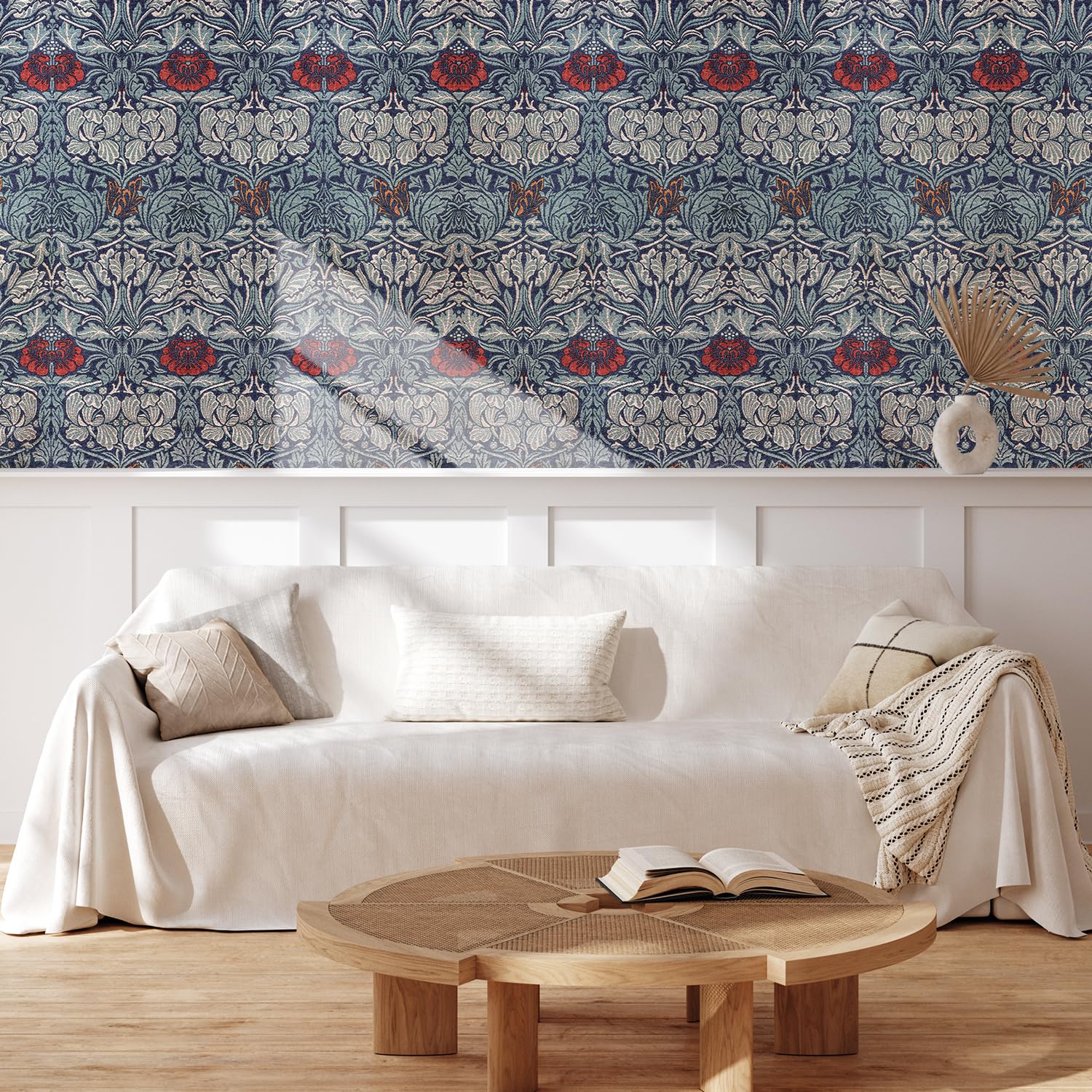 MUDECOR Wall Mural Vintage Countryside Village Illustrations Removable Self-Adhesive Wallpaper Wall Decoration for Bedroom Living Room - 48"x72"