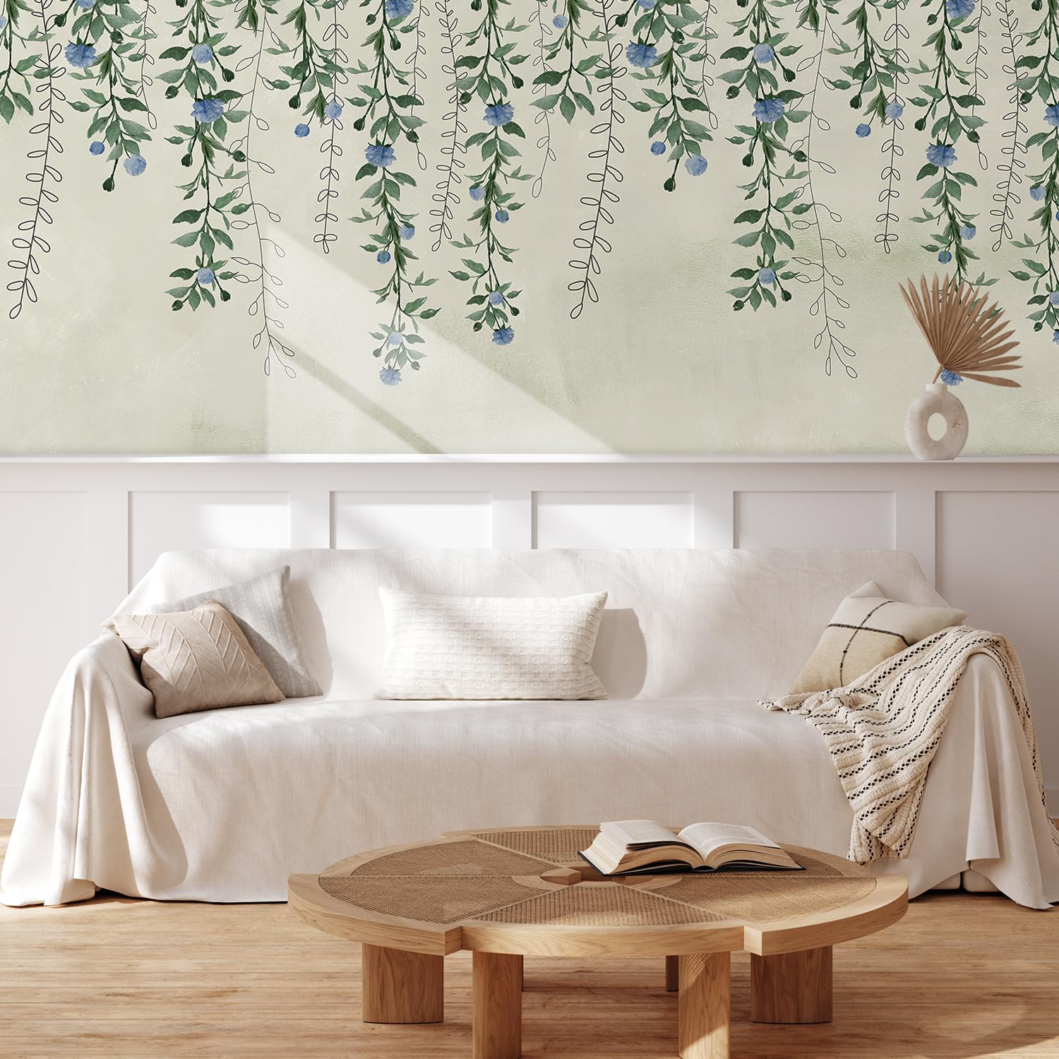 MUDECOR Wall Mural Vintage Countryside Village Illustrations Removable Self-Adhesive Wallpaper Wall Decoration for Bedroom Living Room - 48"x72"