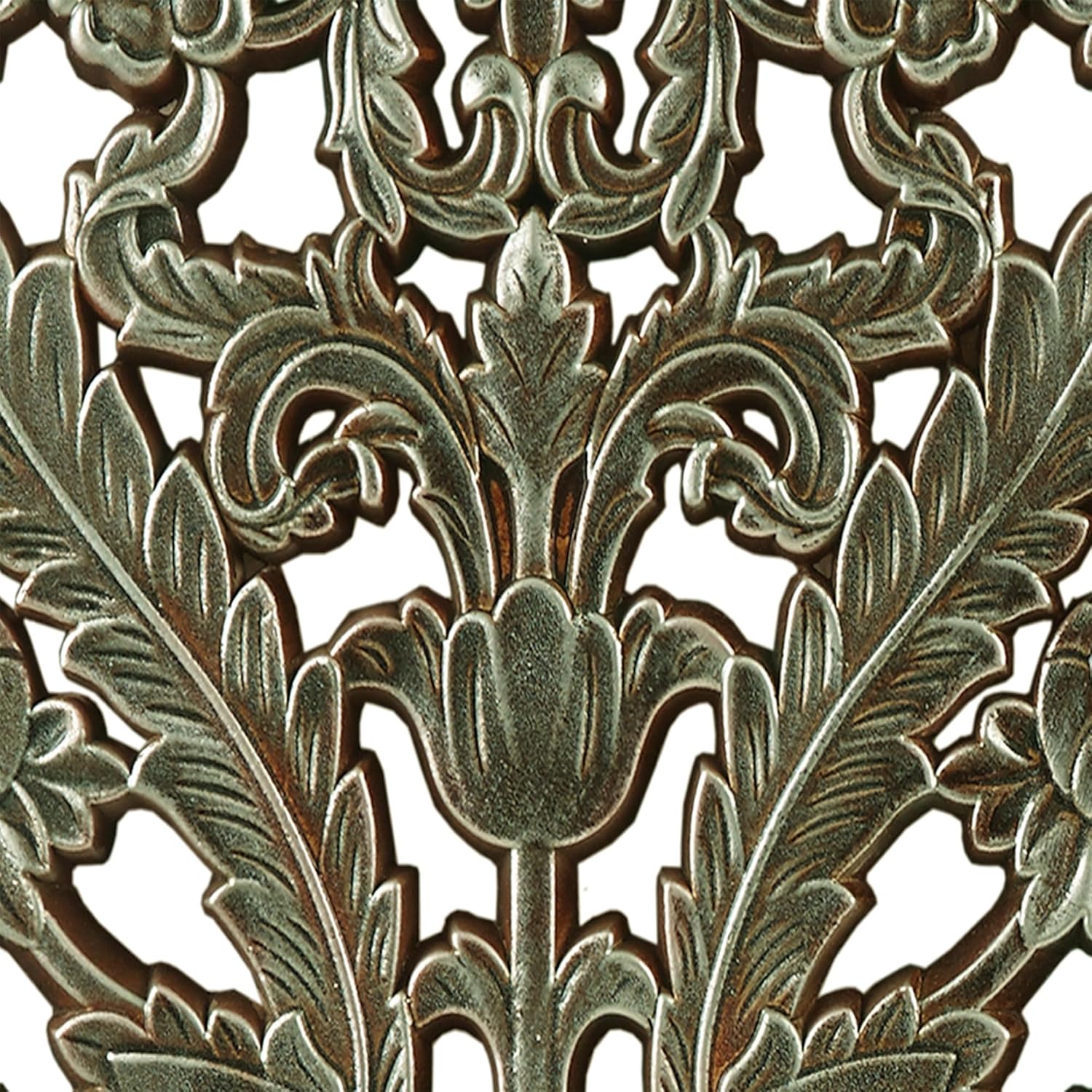Madison Park Carved Wood Wall Art 2 Piece, Floral Wooden Carving Wall Decor, Blue Wall Art Living Room Bedroom, Copper Embellished Boho, Ready to Hang, 15.75"W x 31.5"L, Patina Blue
