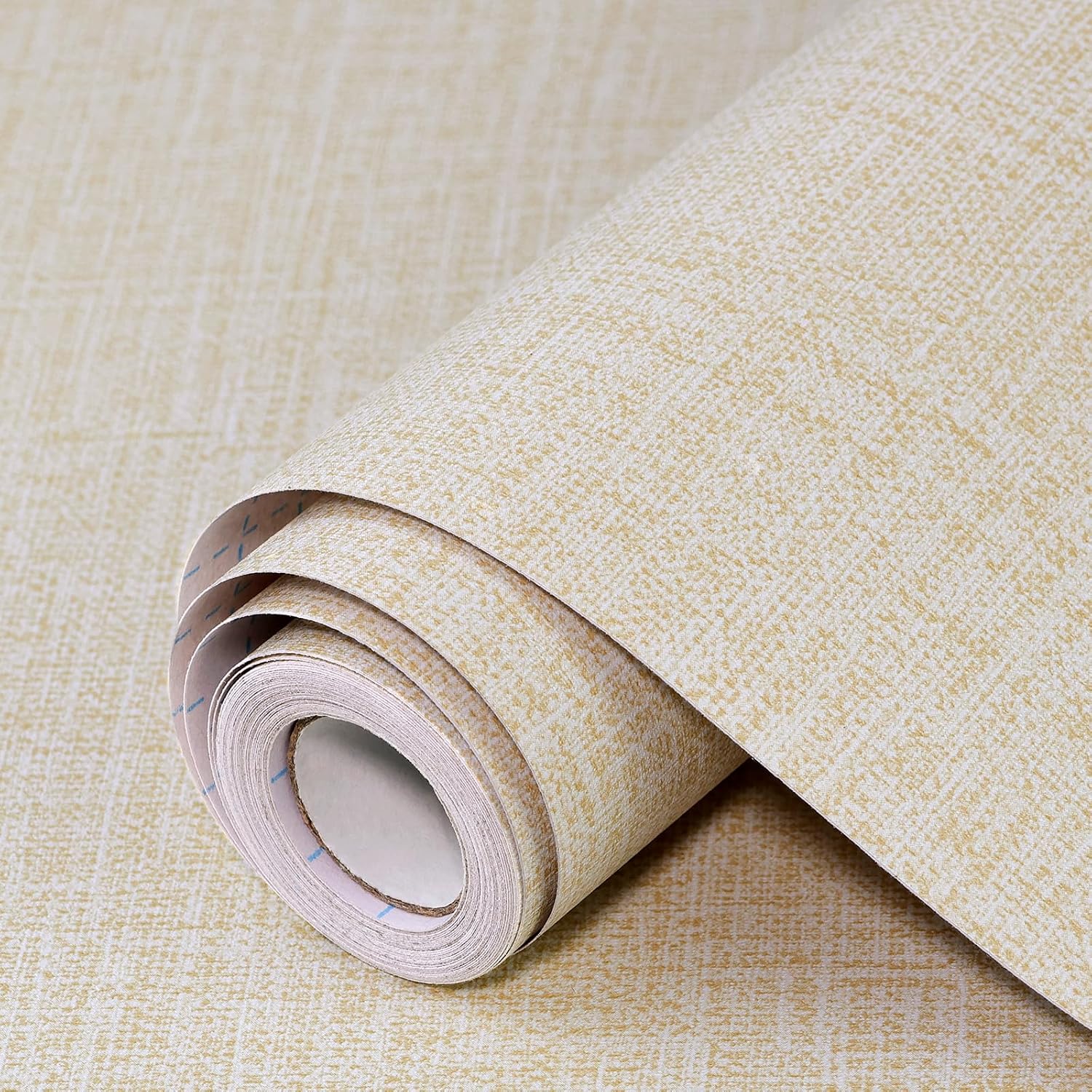 Beige Grasscloth Peel and Stick Wallpaper 17.3"x480" Faux Linen Textured Contact Paper Removable Self Adhesive Vinyl Wallpaper for Bedroom Bathroom Kitchen Cabinets