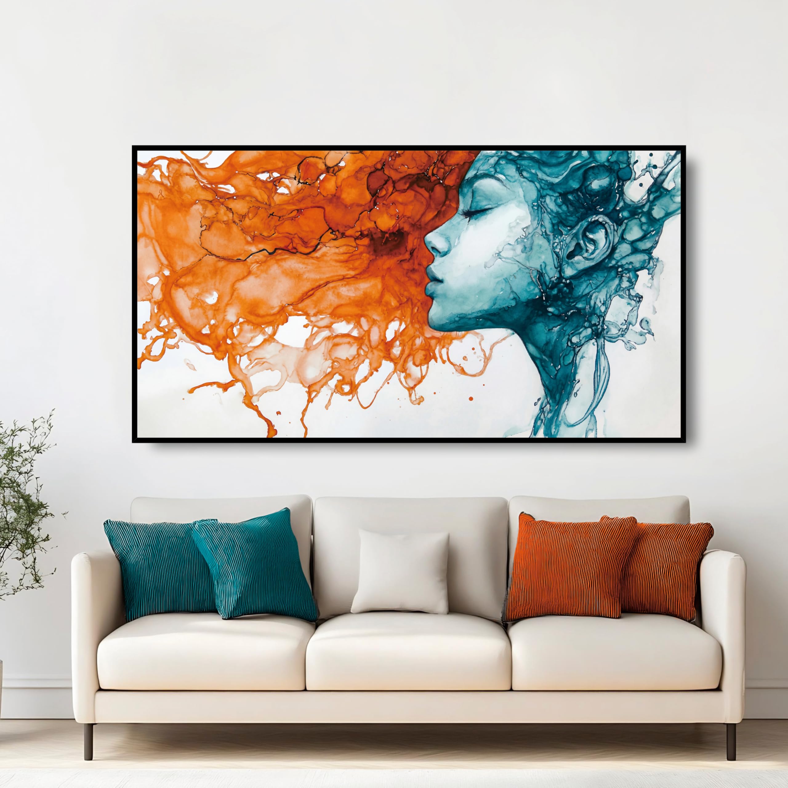 Extra Large Wall Art for Living Room Above Couch Bedroom Office, Gray White Modern Abstract Luxury Framed Crystal Porcelain Wall Decor, Waterproof Easy Clean Artwork for Home Hotel Restaurant 29x58 Inch