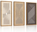 HPNIUB 3 PCS Boho Wall Decor, Minimalist Mid Century Abstract Geometric Line Carved Hanging Wood Sign for Living Room, 8x16Inch Modern Wooden Plaque Wall Art for Bedroom Office Apartment Decoration