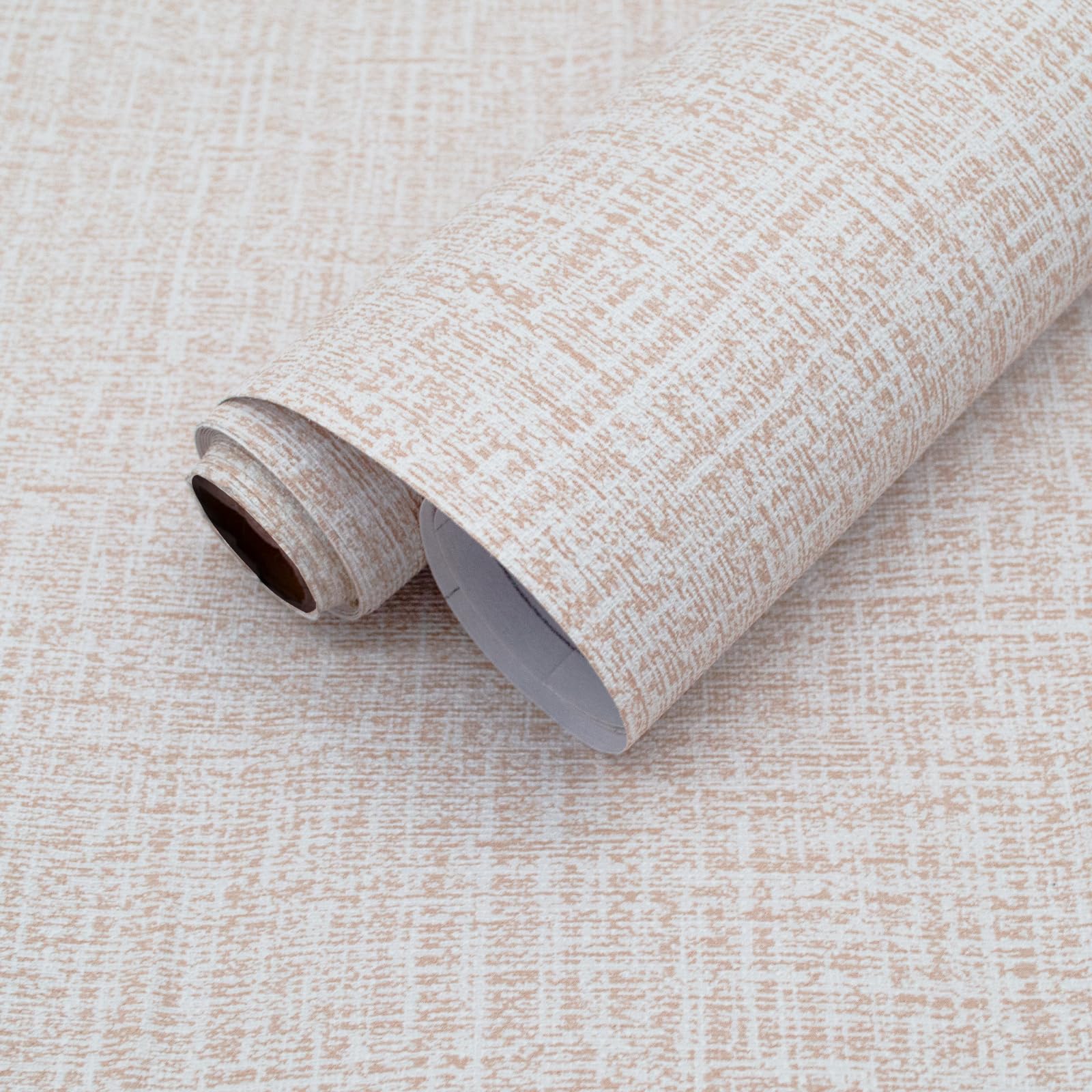 Yancorp 24"x394"/32.8' Textured Fabric Peel and Stick Wallpaper - Faux Grasscloth, Self-Adhesive, Linen, Removable for Cabinets - Khaki