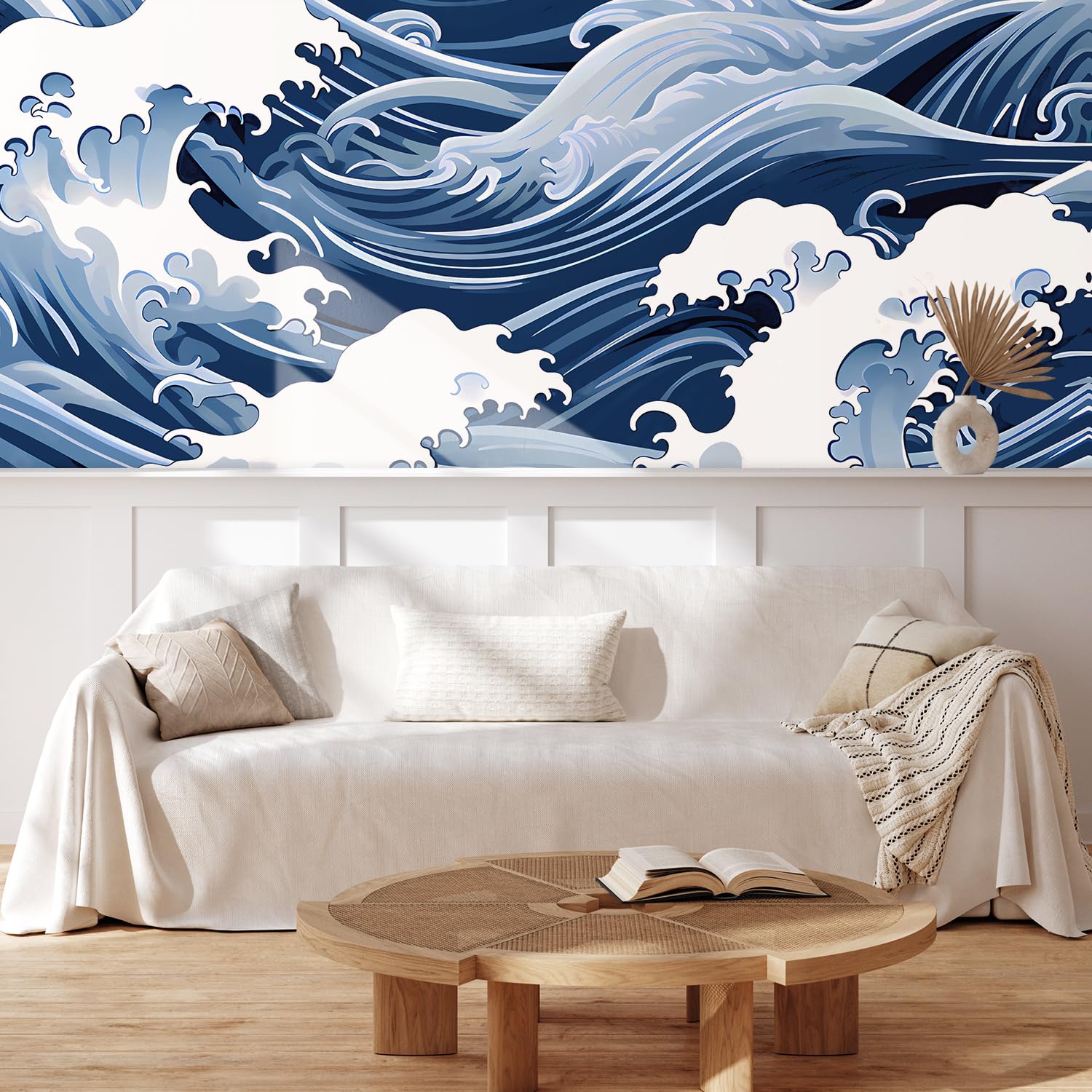 MUDECOR Wall Mural Vintage Countryside Village Illustrations Removable Self-Adhesive Wallpaper Wall Decoration for Bedroom Living Room - 48"x72"