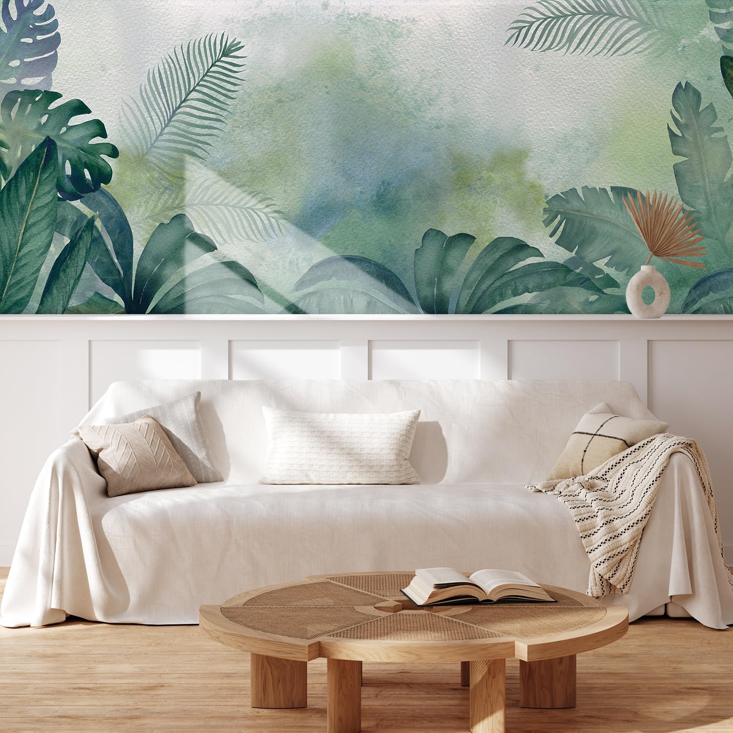 MUDECOR Wall Mural Vintage Countryside Village Illustrations Removable Self-Adhesive Wallpaper Wall Decoration for Bedroom Living Room - 48"x72"